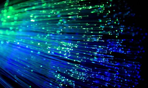 Fiber optic technology - explosion effect - green and blue colors